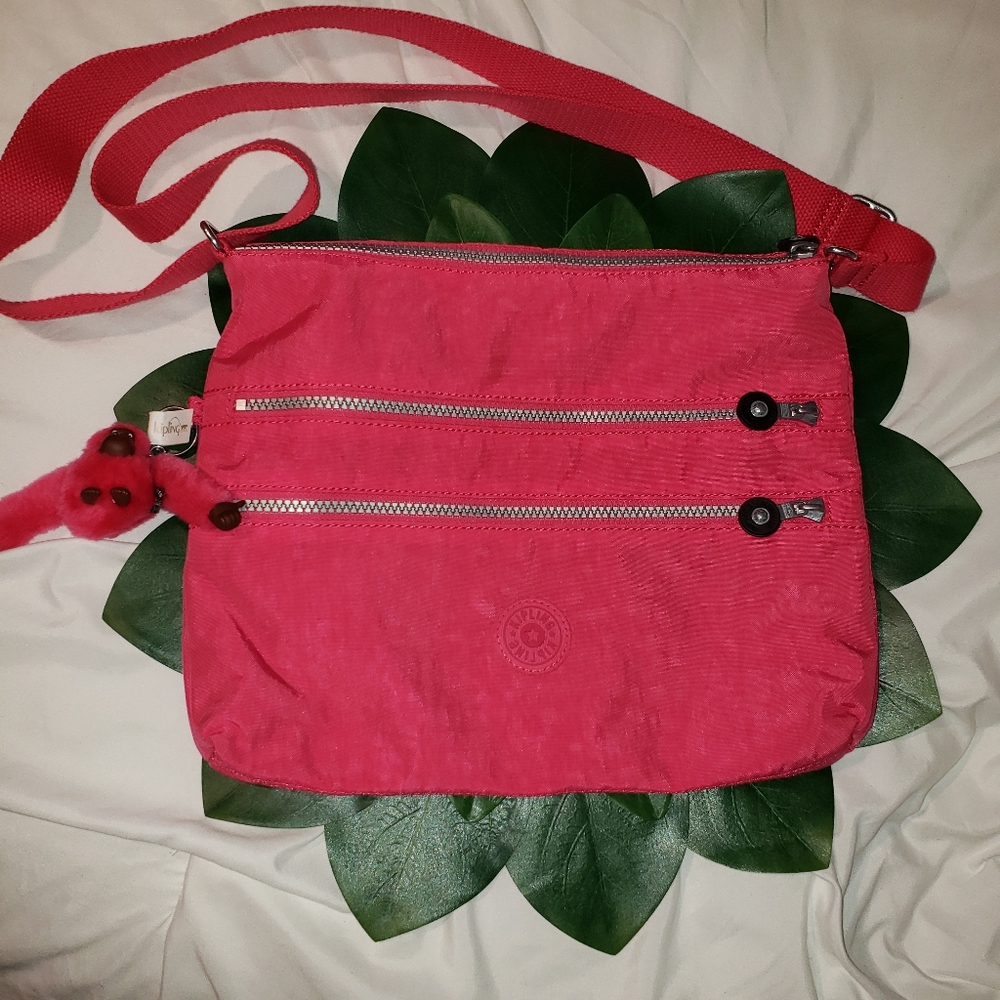 NWOT Kipling Bright Pink Alvar Crossbody